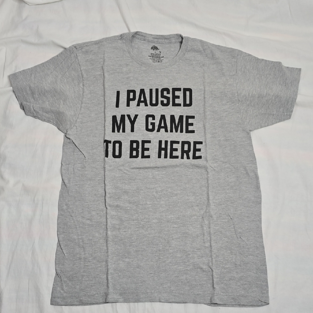 Ann Arbor Light Gray I Paused My Game To Be Here t-shirt Sz L